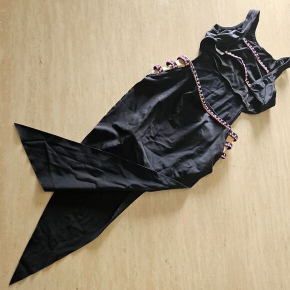 Weissman NWOT child medium semi custom dance costume black w pink rhinestones - Picture 8 of 11